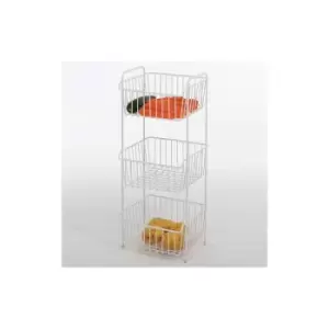 Image of Delfinware Wireware White 3 Tier Vegetable Rack