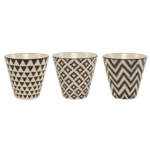 Image of Sass & Belle Black Geo Mini Planters (Set of 3)
