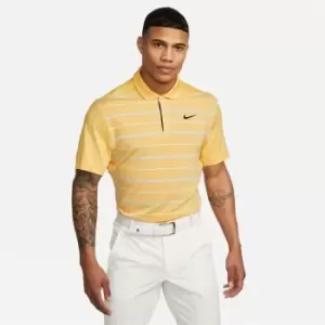 Image of Nike Dri-FIT Tiger Woods Mens Striped Golf Polo - Gold