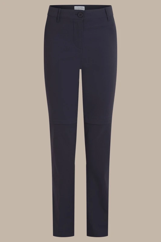 Image of Craghoppers Womens Kiwi Pro III Convertible Water Repellent Anti-Insect Trousers in Dark Navy Size: 14 Dark Navy Female 14