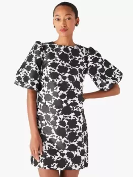 Image of Bicolor Floral Taxi Dress - Cream - 6