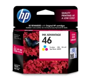 Image of HP 46 Tri Colour Ink Cartridge