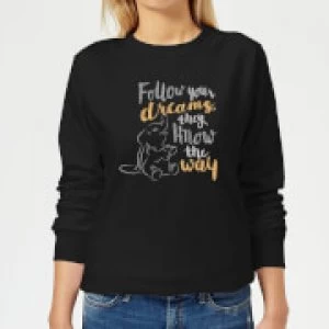 Image of Dumbo Follow Your Dreams Womens Sweatshirt - Black