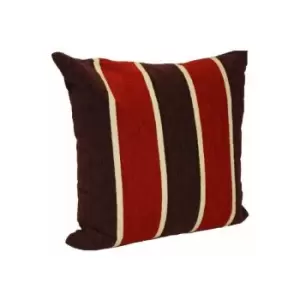 Image of Chenille aubergine striped cushion cover 45x45cm - Multicoloured