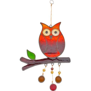Image of Owl On A Branch Sun Catcher
