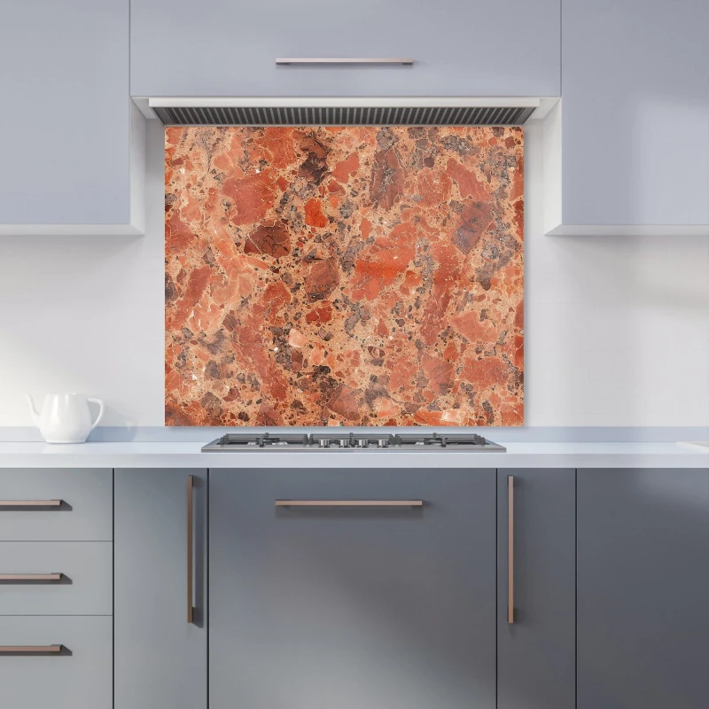 Image of Warren Reed - Designer Authentic Terracotta Quartz Effect Kitchen Splashback in Brown Size: 600mm x 600mm Brown Unisex 600mm x 600mm