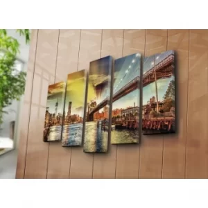 Image of 5PATK-111 Multicolor Decorative Canvas Painting (5 Pieces)