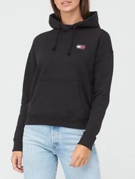 Image of Tommy Jeans Tommy Badge Hoodie - Black