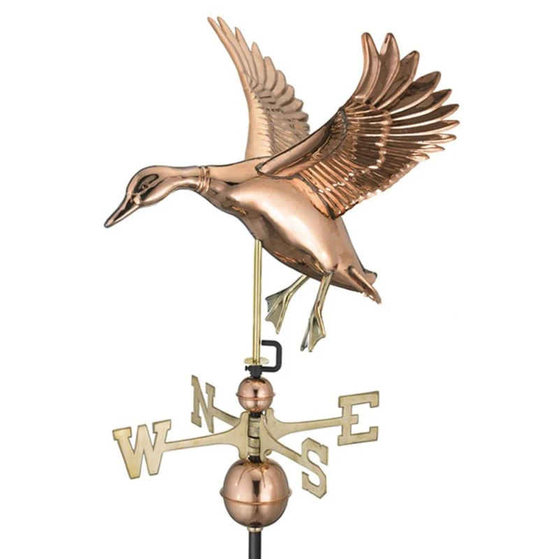 Image of Good Directions Farmhouse Copper Landing Duck Weathervane - H100 x W46 x L60cm Copper Unisex
