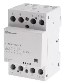Image of Finder, 240V ac Coil Non-Latching Relay 4NO, 40A Switching Current DIN Rail, 4 Pole, 22.44.0.230.4310