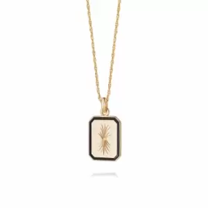 Image of Daisy London 18ct Gold Plate Palm Leaf Enamel Necklace 18ct Gold Plate