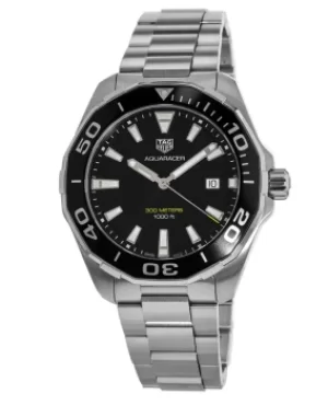 Image of Tag Heuer Aquaracer Quartz Black Dial 43mm Stainless Steel Mens Watch WAY101A.BA0746 WAY101A.BA0746