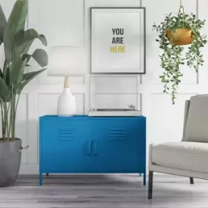 Image of Cache 2 Door Metal Locker Accent Cabinet Blue By Novogratz