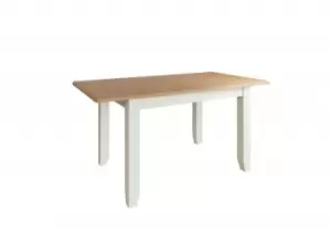 Image of Kenmore Patterdale 160cm White and Oak Butterfly Extending Wooden Dining Table Flat Packed