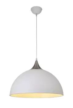 Image of 50cm Large Pendant, 1 x E27, Sand White, Satin Nickel