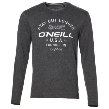 Image of ONeill Stay Out Long Sleeve T Shirt Mens - Dark Grey Melee