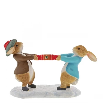 Image of Peter Rabbit and Benjamin Pulling a Cracker Figurine