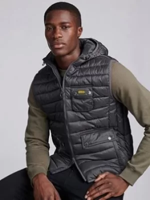 Image of Barbour International Ousten Hooded Gilet, Grey Size M Men