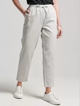 Image of Superdry Studios Linen Jogger - Stone, Beige, Size 10, Women