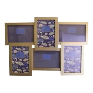 Image of Champagne Gold Wall Hanging Multi Photo Frame, Space For 6 Photos