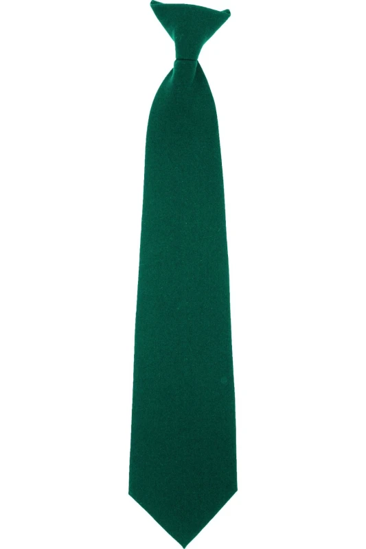 Image of Yoko Clip-On Tie in Bottle Green Bottle Green Unisex One Size