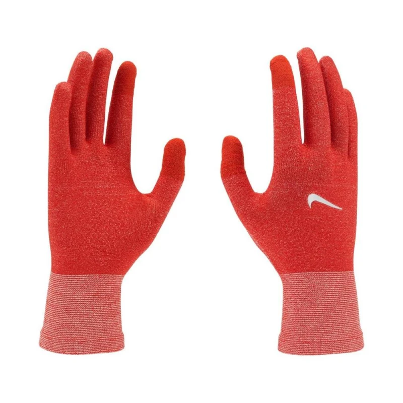 Image of Nike Mens Lightweight Knitted Running Gloves in Red Size: Small Red Male S