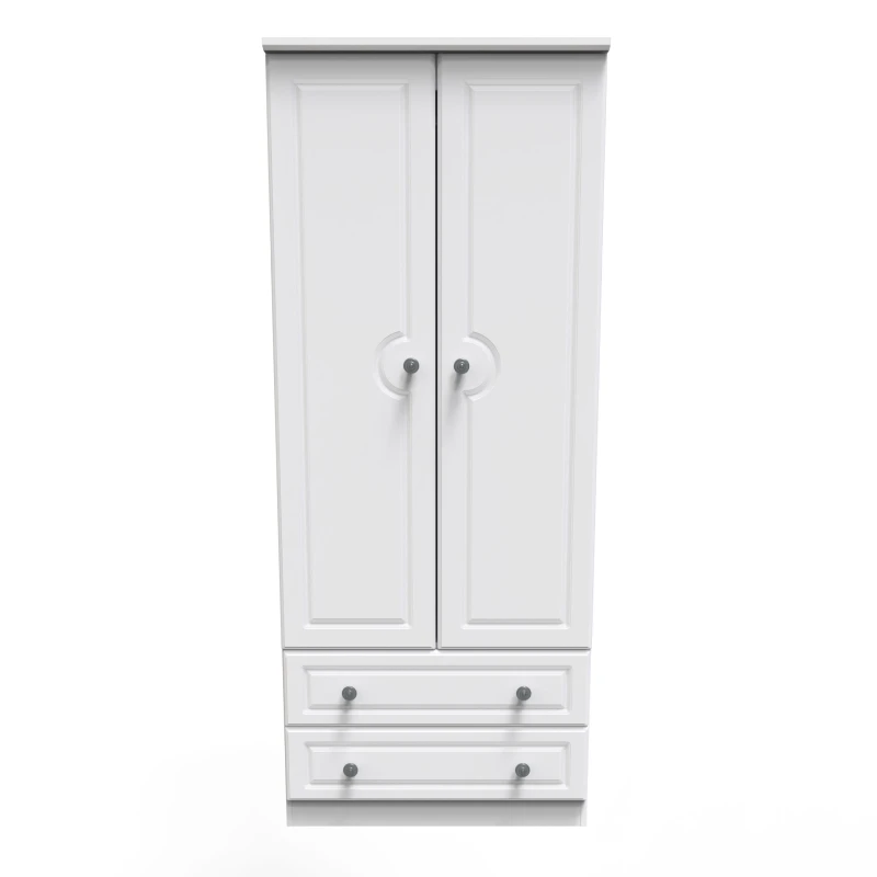 Image of Kendal 2 Door 2 Drawer Wardrobe In White Ash (Ready Assembled)