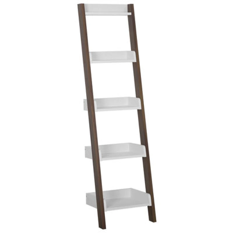 Image of Beliani 5 Tier Shelving Unit Mobile Duo 166cm Brown/ White