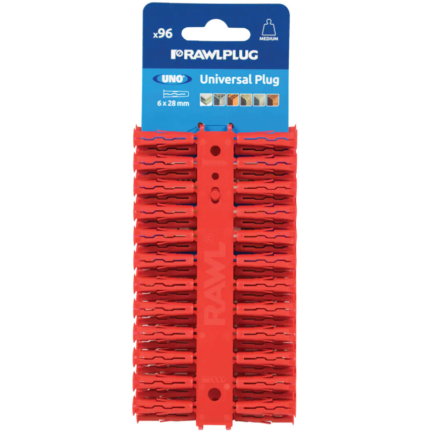 Image of Rawlplug Uno 6 x 28mm Universal Plugs - Pack of 96