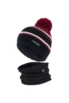 Image of Knitted Beanie Hat & Neck Warmer Set