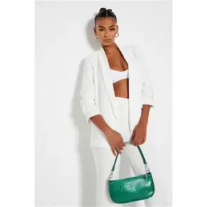 Image of I Saw It First White Ruched Sleeve Blazer - White