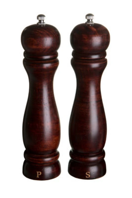 Image of Orsina Natural Origins 20.3Cm Walnut Colour Rubberwood Salt And Pepper Mill Set