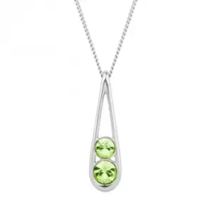 Image of Sterling Silver Teardrop Peridot Crystals Pendant P5100G
