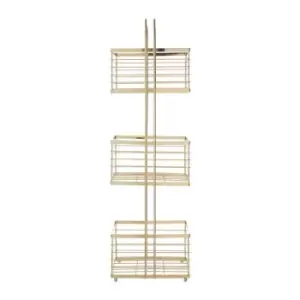 Image of Interiors by PH Storage Caddy, 3 Tier / Rectangular - Champagne Gold