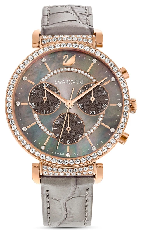 Image of Swarovski 5580348 Passage Chrono (36mm) Taupe Mother-of- Watch