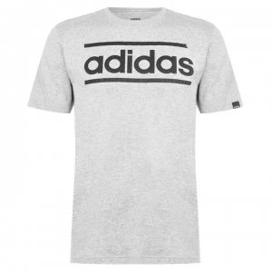Image of adidas Mens Graphics Logo Linear T-Shirt - MedGrey/Black
