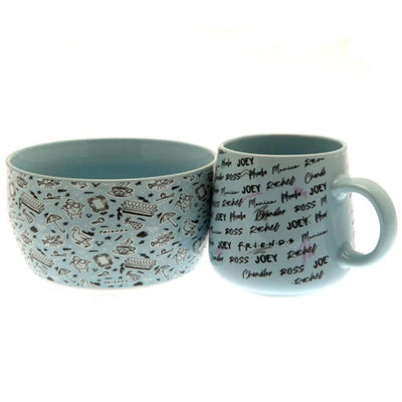 Image of Friends Doodle Breakfast Set Blue unisex