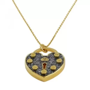 Image of Ladies Juicy Couture PVD Gold plated Pave Heart Padlock Wish Necklace