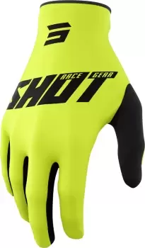 Image of Shot Raw Burst Motocross Gloves, black-yellow, Size M L, black-yellow, Size M L