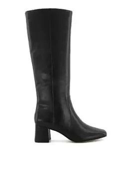 Image of Dune London Signature Knee High Boots, Black, Size 7, Women