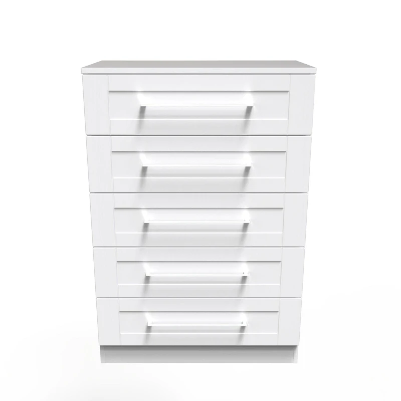 Image of Ripon 5 Drawer Chest In White Ash (Ready Assembled)