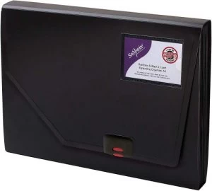 Image of Rainbow & Black A4 13-Part Stepped Expanding Organiser