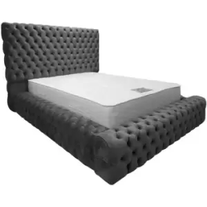 Image of Sultan Bed Single Plush Velvet Steel