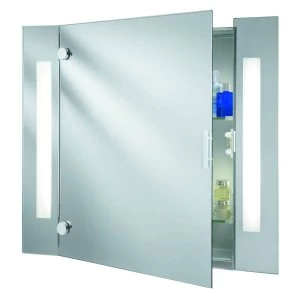 Image of Illuminated Bathroom Mirror Cabinet with Shaver Socket IP44