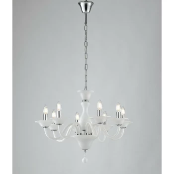 Image of Fan Europe Lighting - Fan Europe SOFFIO 8 Light Chandeliers White 71x50cm