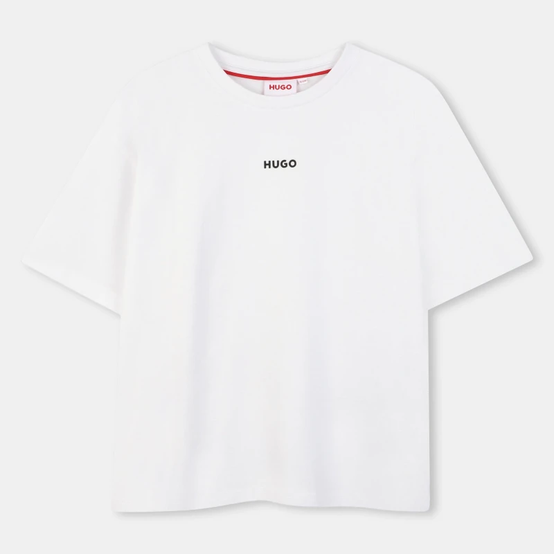 Image of HUGO Kids Small Logo Regular Fit T-Shirt Regular Fit T-Shirts 10Y White 59438101195