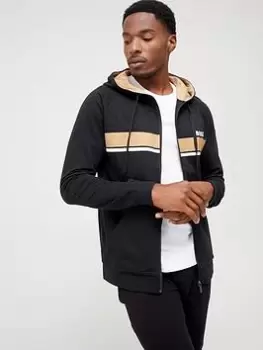 Image of Boss Bodywear Authentic Lounge Zip Thru Hoodie - Black