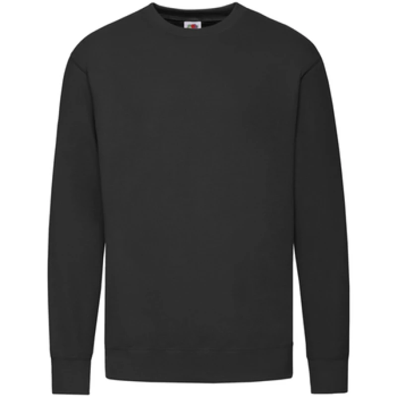 Image of Fruit Of The Loom Fruit of the Loom Men Lightweight Set-in Sweatshirt in Black Size: Medium Black M Male 5063652795163