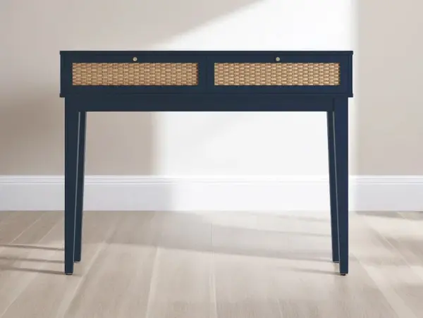 Image of LPD Bordeaux Rattan and Blue 2 Drawer Dressing Table