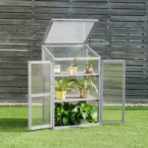 Image of Neo Large Grey Greenhouse Cold Frame Garden Flower Vegetable Planting Box Growhouse